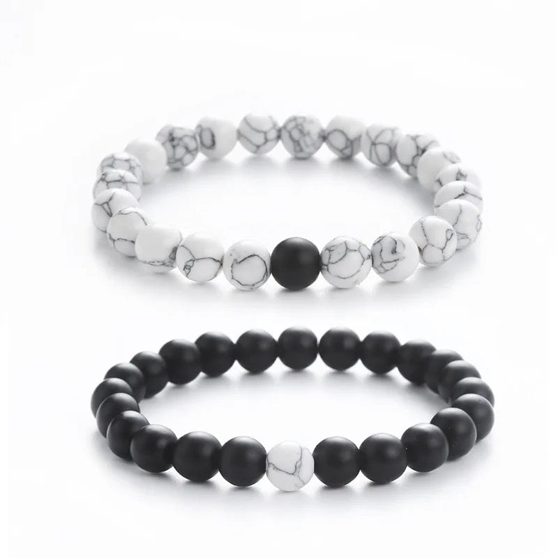 BLK/WHT Frosted Bracelet