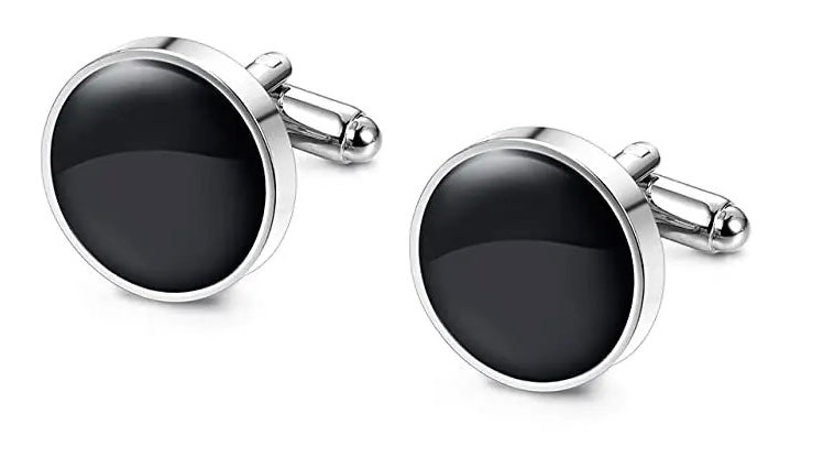 Black Circular Cufflinks