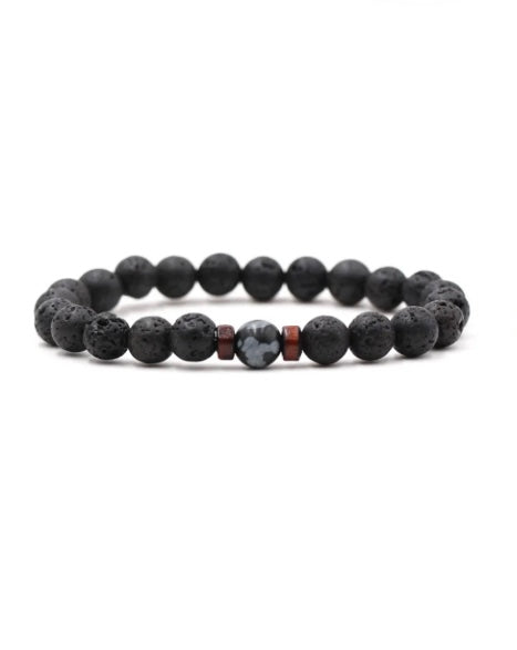 Black lava stone bracelet