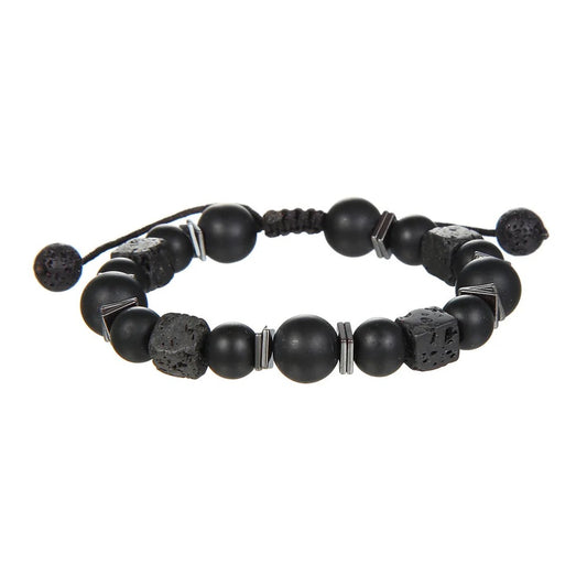 Black Lava stone Block Bracelet